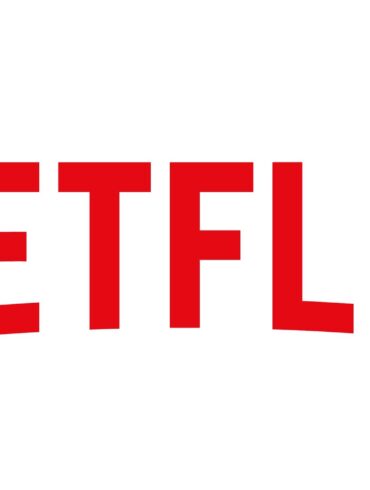 Red Netflix text logo on white background