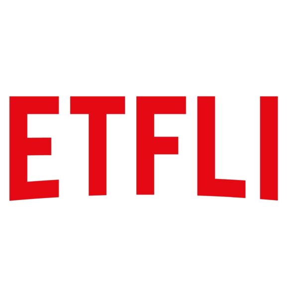 Red Netflix text logo on white background