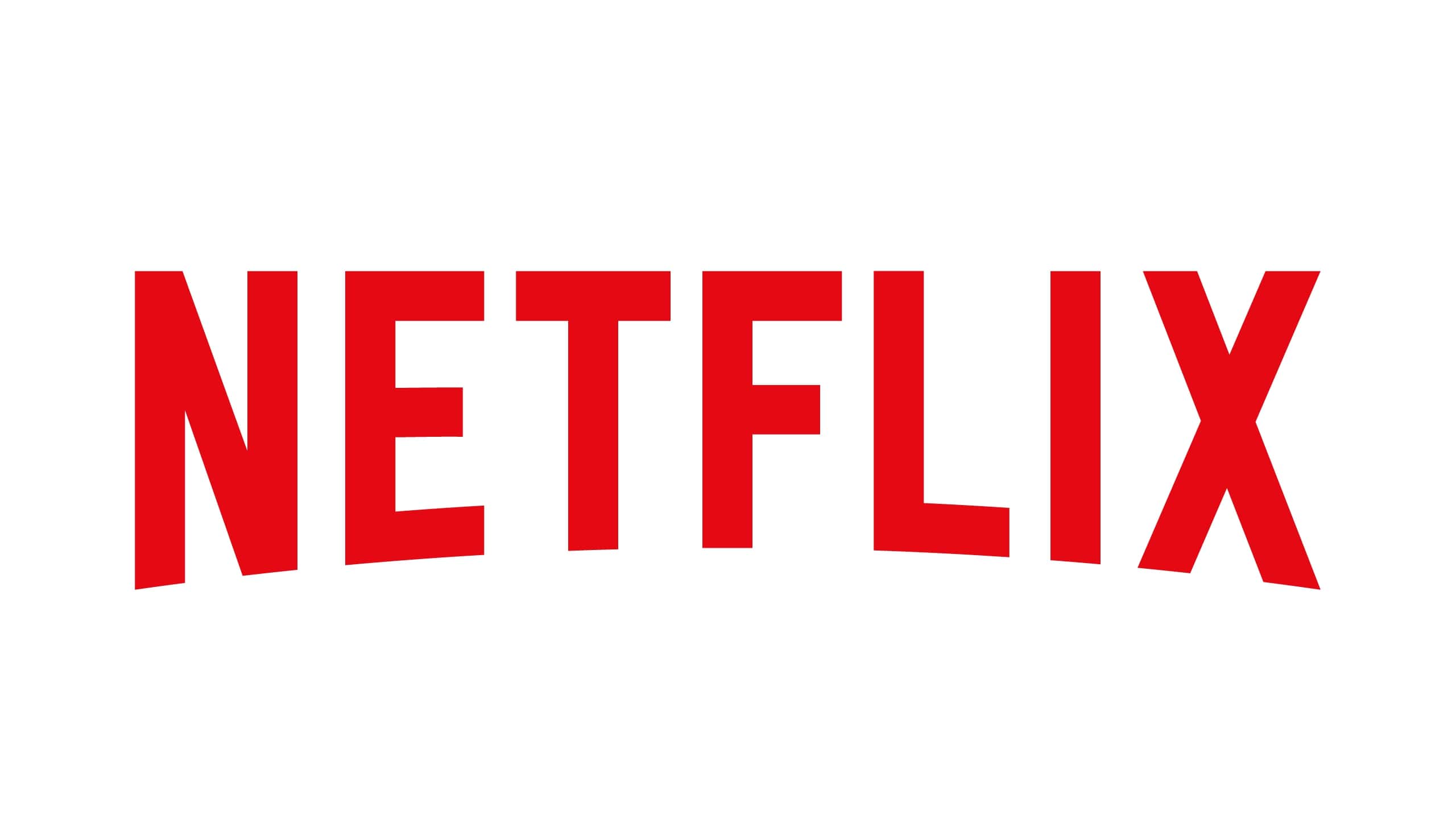 Red Netflix text logo on white background