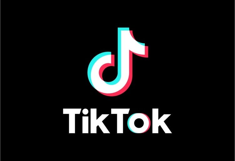 TikTok logo on black background