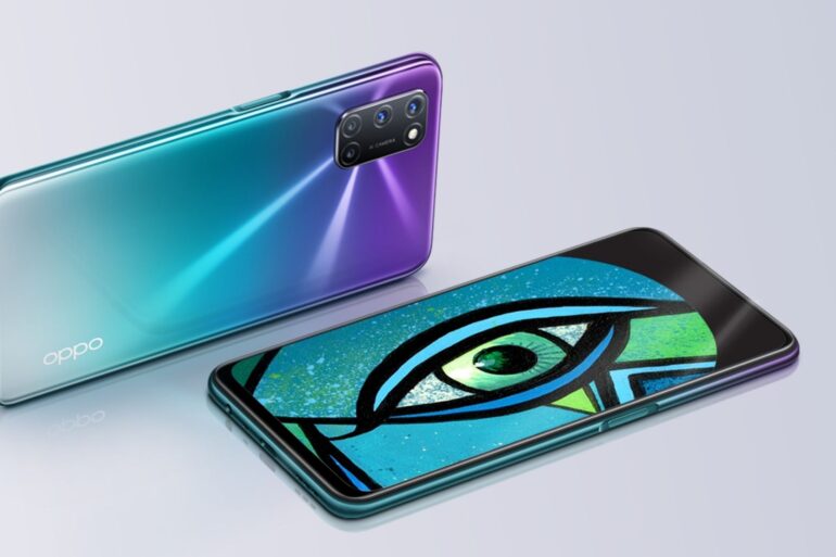 Aurora Purple Oppo A72 smartphone