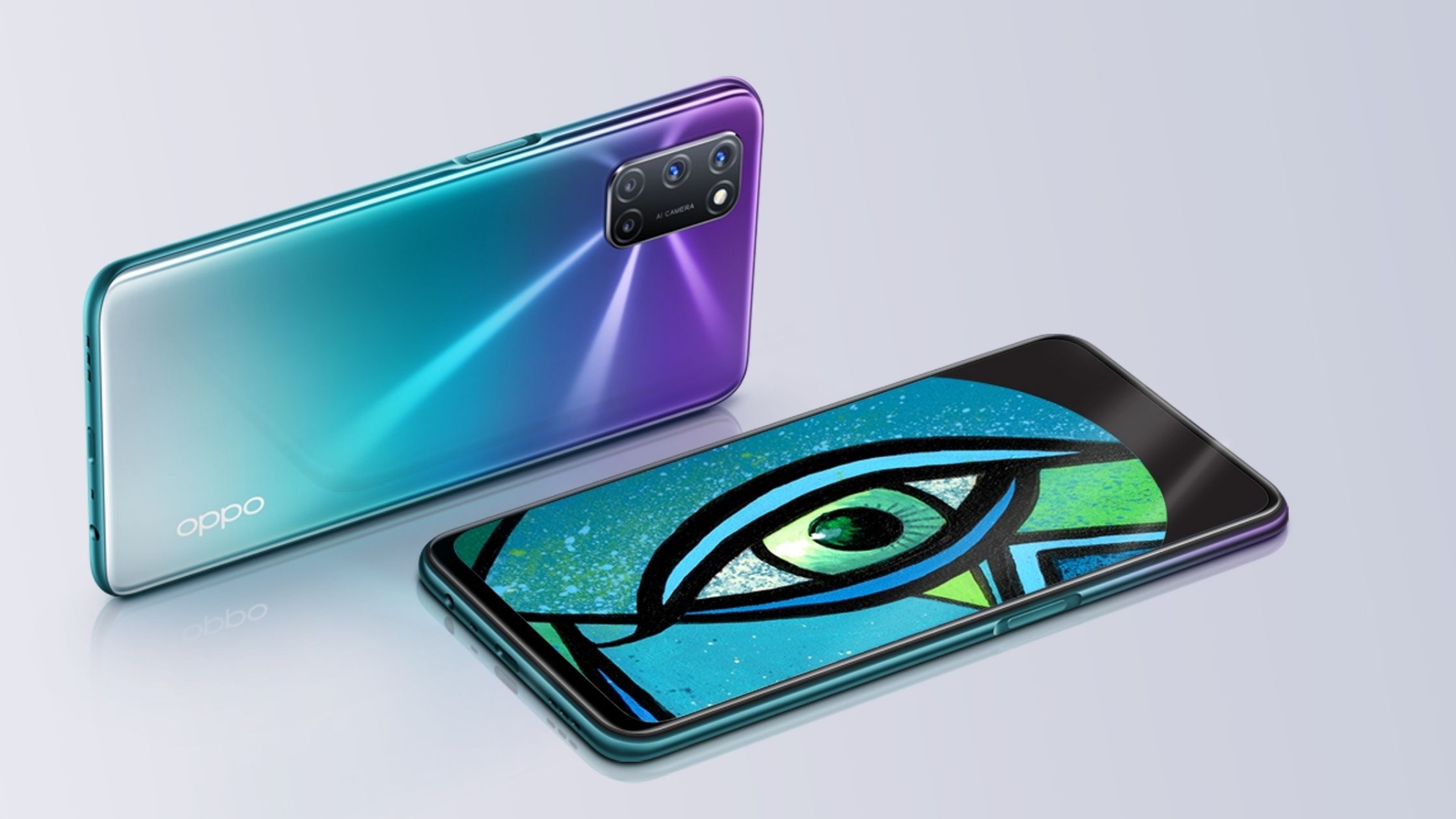 Aurora Purple Oppo A72 smartphone