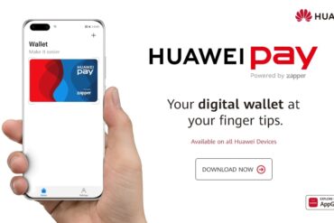 Image of a Huawei phone with the Huawei Wallet app one on it