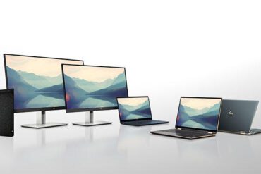 HP Laptops and monitors on display