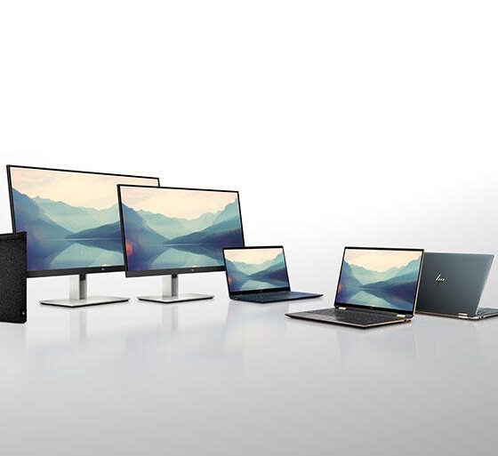 HP Laptops and monitors on display
