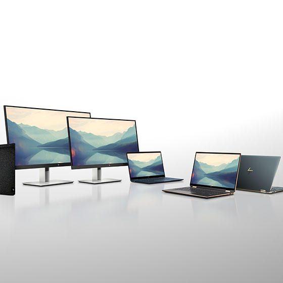 HP Laptops and monitors on display