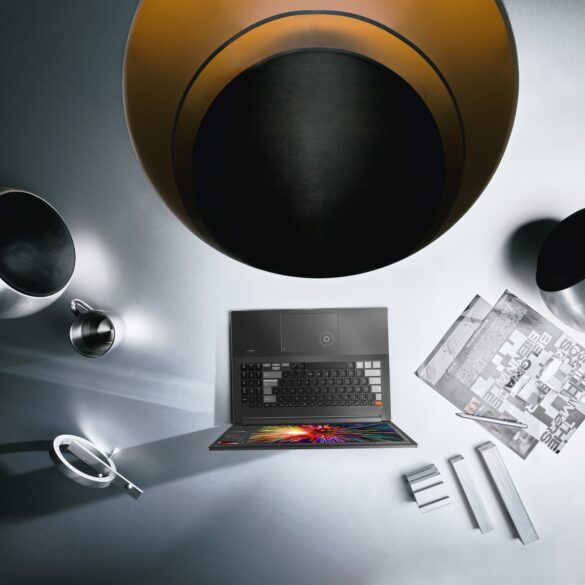 Top down stylised product shot of the Vivobook Pro 14X 16X OLED