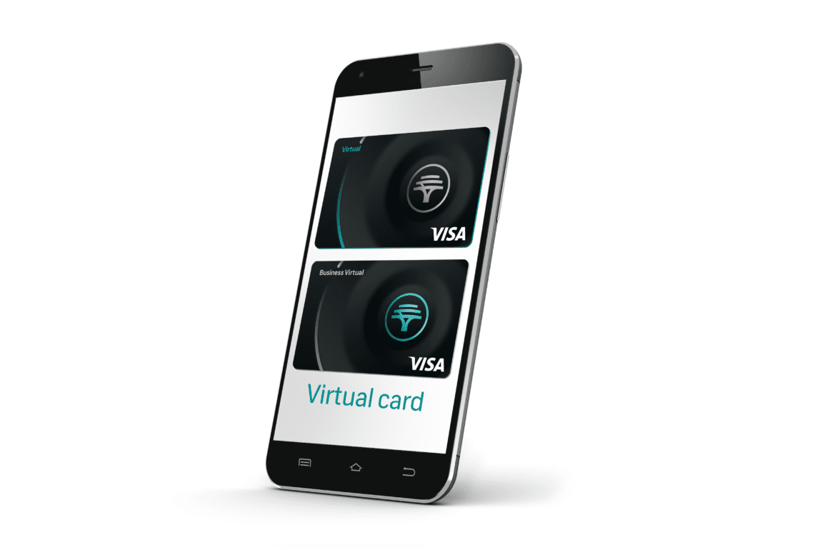 Image of FNB virtual cards on a phone display created for Black Friday