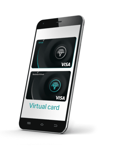 Image of FNB virtual cards on a phone display created for Black Friday