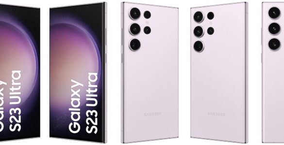 Group image of the Samsung Galaxy S23 Ultra in Misty Lilac