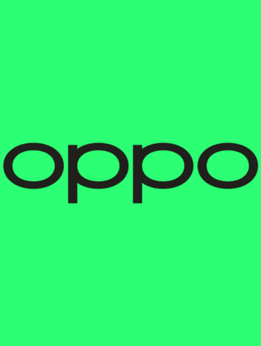 OPPO text logo against a green background